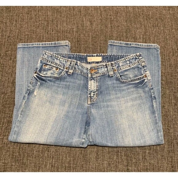 Bucke BKE Jeans Womens 30 Blue Crop Capri Stretch Casual Straight Distressed - Picture 3 of 15